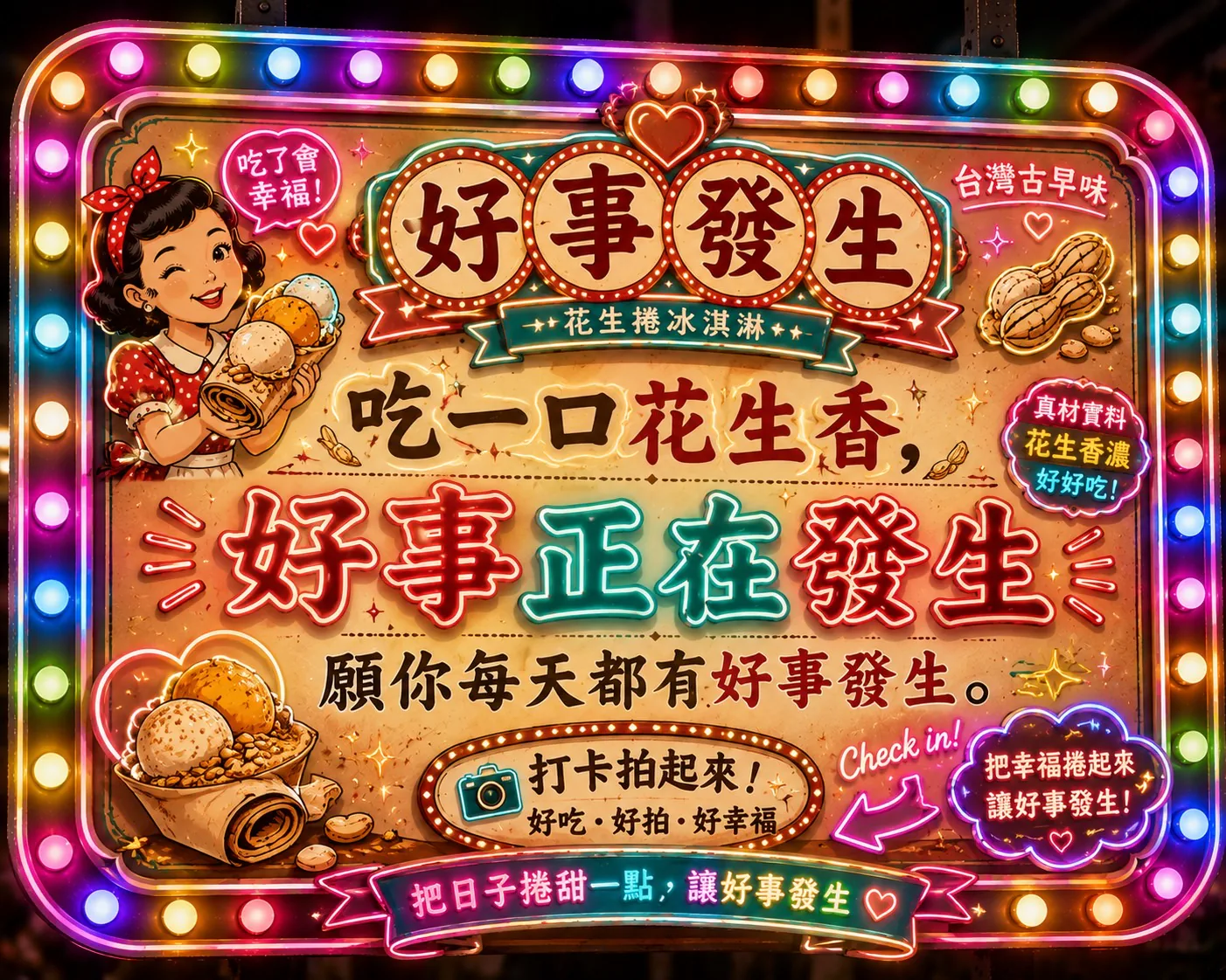 好事發生花生捲冰淇淋